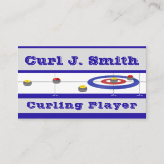 Carte De Visite Feuille de curling et pierres