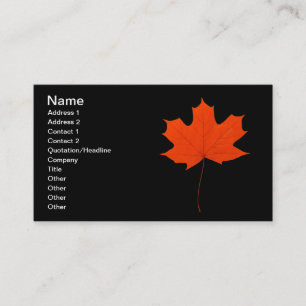 Carte De Visite Feuille d'érable rouge