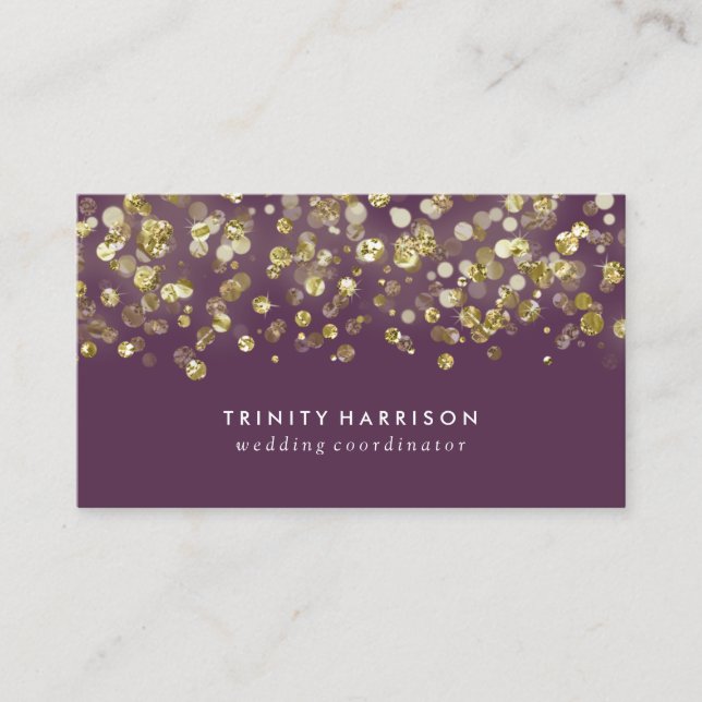 Carte De Visite Feuille d'or chic fascinante de Faux des parties (Devant)