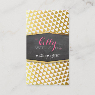 Carte De Visite Feuille d'or GLAMOROUS motif de triangle geo moder