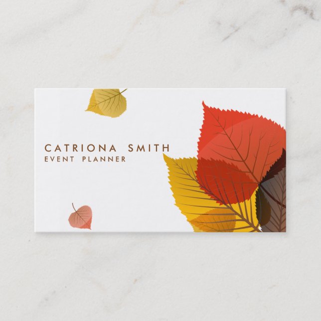Carte de visite Feuille en chute d'automne (Devant)