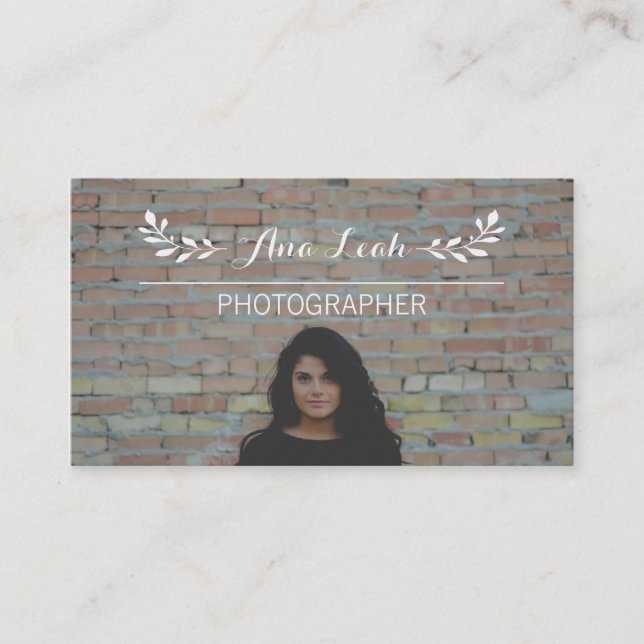 Carte De Visite Feuille et lignes photographe fait sur commande de (Devant)