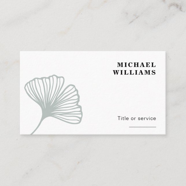 Carte De Visite Feuille Ginkgo moderne (Devant)