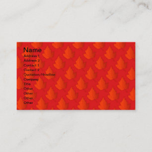 Carte de visite Feuille Orange