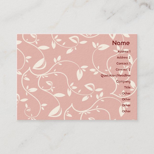 Carte De Visite Feuille rose - potelé (Devant)