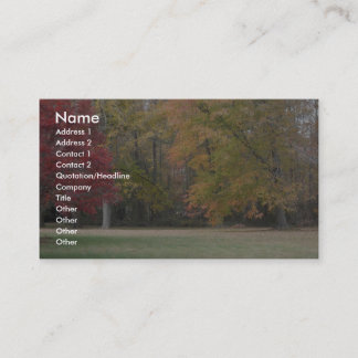 Carte De Visite Feuille rouge, jaune, et orange sur les arbres