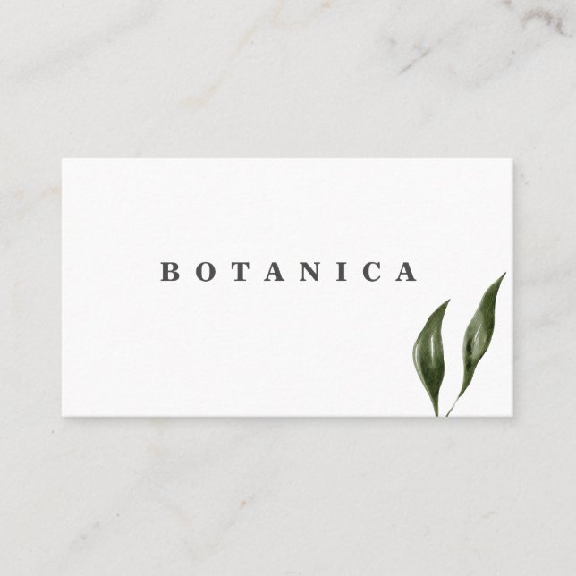 Carte De Visite Feuille tropical moderne (Devant)