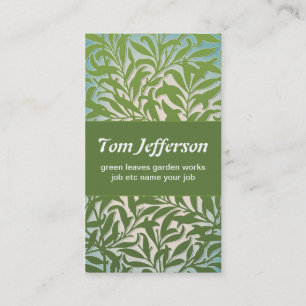 carte de visite feuille vert