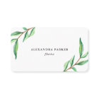 Feuille vert d'aquarelle sur le blanc