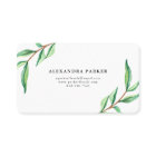 Feuille vert d'aquarelle sur le blanc