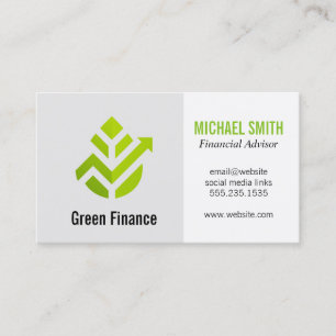 Carte De Visite Feuille verte   Investissements   Finance