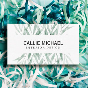 Carte De Visite Feuille verte simple face