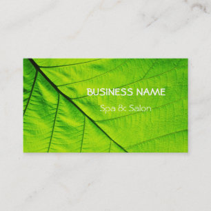 Carte De Visite Feuille verte spa et salon