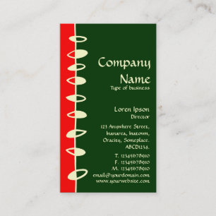 Carte De Visite Feuilles alternatifs - Rouge, Vert foncé et Crème