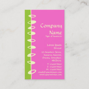 Carte De Visite Feuilles alternatifs - Vert, Rose et Crème