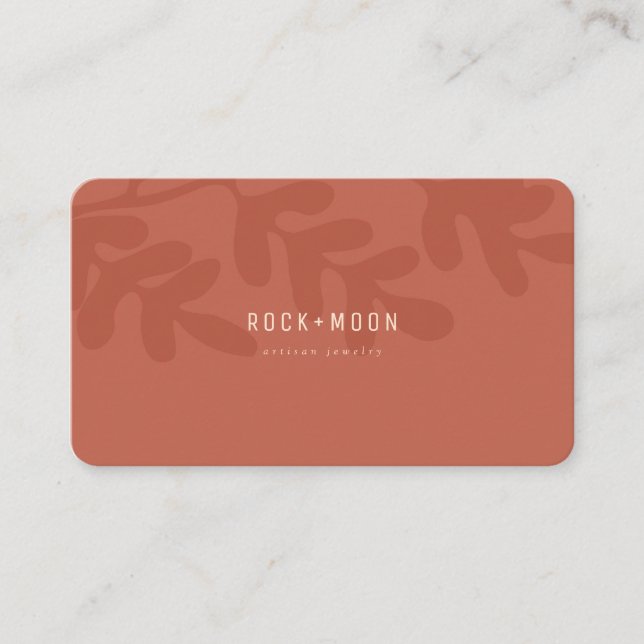 Carte De Visite Feuilles botaniques Brown en terre cuite Abstraite (Devant)