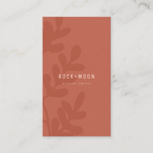 Carte De Visite Feuilles botaniques Brown en terre cuite Abstraite