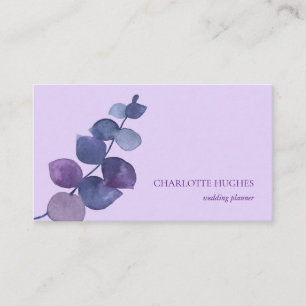 Carte De Visite Feuilles de Eucalyptus Élégantes Lilas