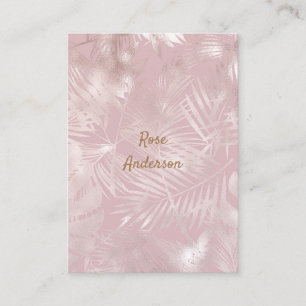 Carte De Visite Feuilles de Palmier Tropical Botanique Rose Gold R