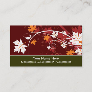 Carte De Visite Feuilles d'érable d'automne couleurs d'automne car