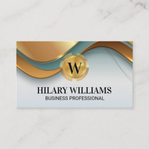 Carte De Visite Feuilles métalliques d'or   Vagues d'or
