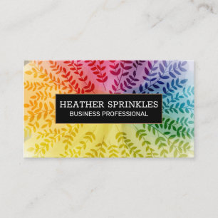 Carte De Visite Feuilles Motifs de Foliage colorés   Naturel