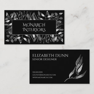 Carte De Visite Feuilles noirs et blancs spectaculaires - Designer