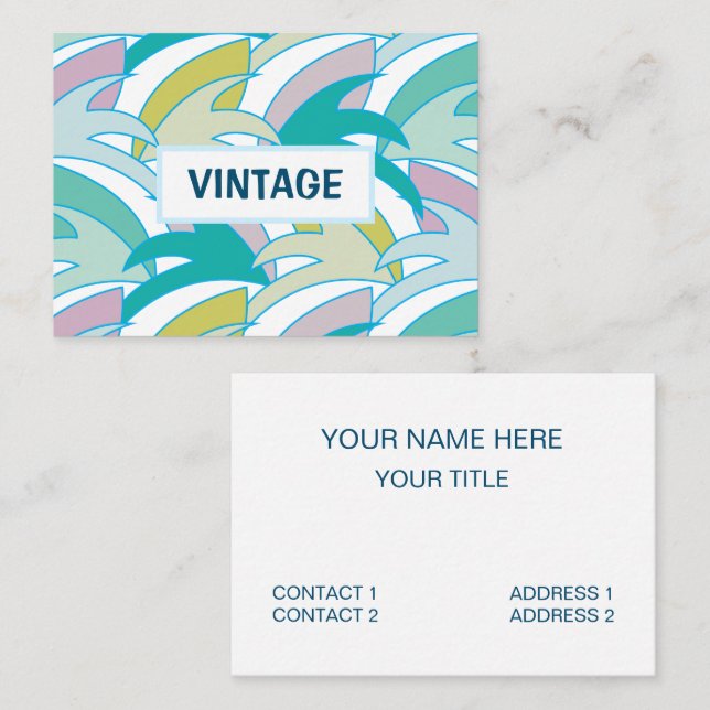 Carte De Visite Feuilles tropicales abstraites colorées  (Devant / Derrière)