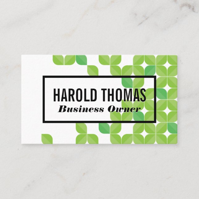 Carte De Visite Feuilles verts | Motif naturel (Devant)