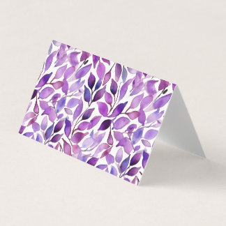 Carte De Visite Feuilles Violettes