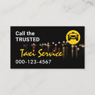 Carte De Visite Feux de circulation de nuit Taxi