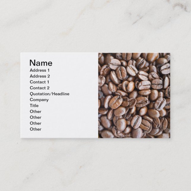 Carte De Visite Fèves de café (Devant)