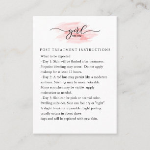 Carte De Visite Fiche d'instructions pour les soins postérieurs au