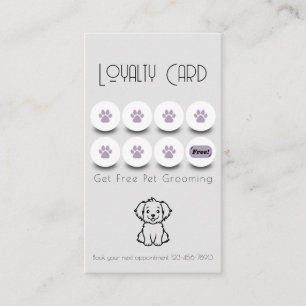 Carte De Visite Fidélité aux pattes pour chien de toilettage
