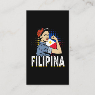 Carte De Visite Fier drapeau philippin femme Philippines