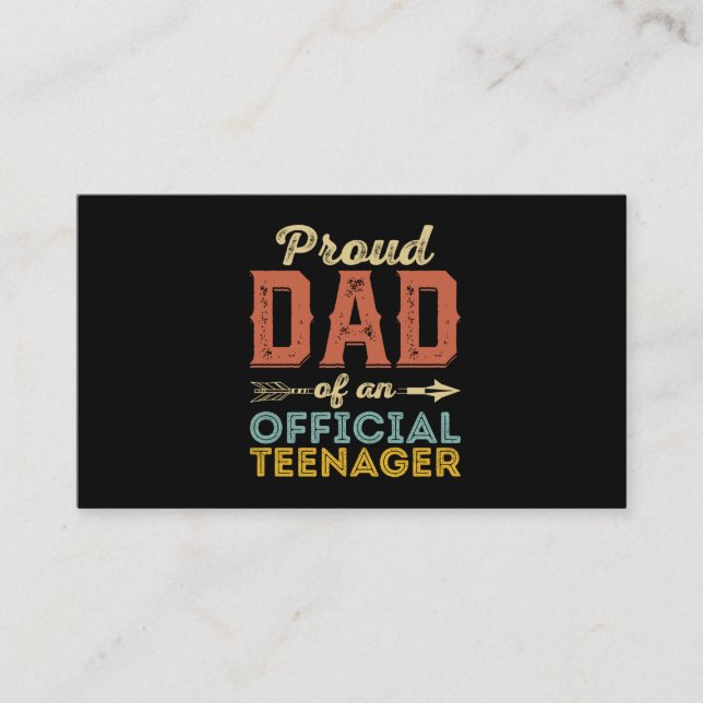 Carte De Visite Fier papa de l'adolescent officiel 13e anniversair (Devant)