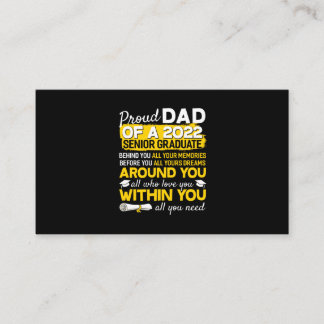 Carte De Visite Fier Papa D'Un Diplômé Supérieur De 2022 Senior 22