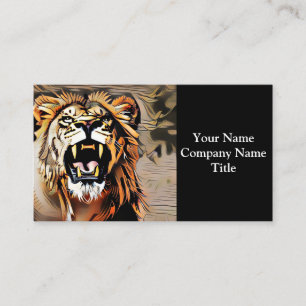 Carte De Visite Fierce Majestic Lion - Roi Des Bêtes