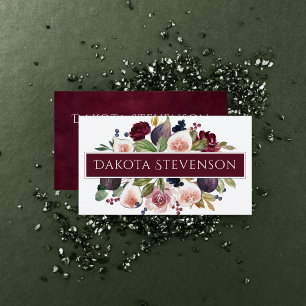 Carte De Visite Figues florissantes   Élégante Aquarelle Marque Fl