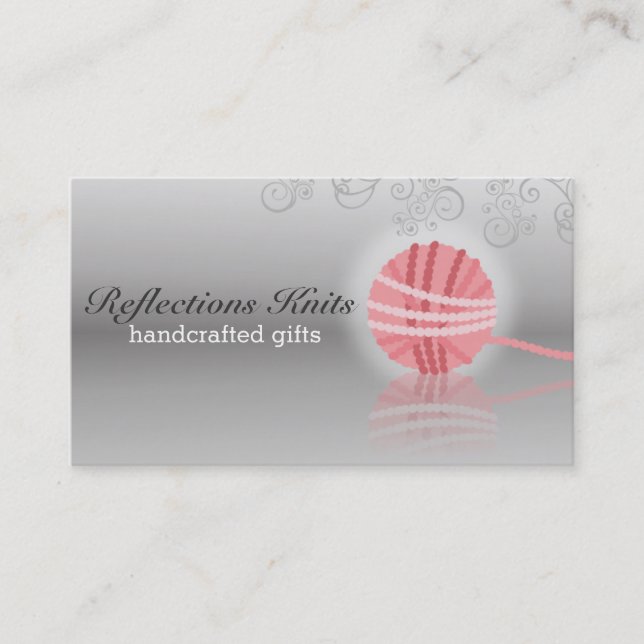 Carte De Visite fil rose réflexion tricot tricot crochet (Devant)