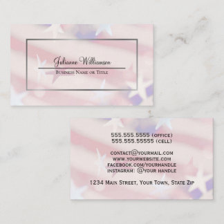 Carte De Visite Filigrane Patriotic Stars and Stripes Simple