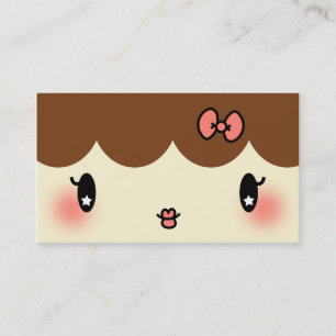 Carte De Visite fille adorable de bande dessinée de maquilleur de