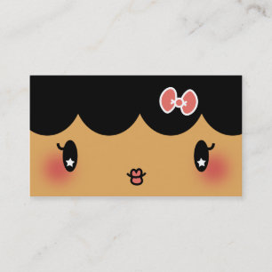 Carte De Visite fille adorable de bande dessinée de maquilleur de