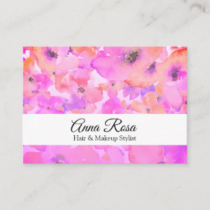 Carte De Visite *~* Fille Aquarelle Populaire Floral Lavande Rose