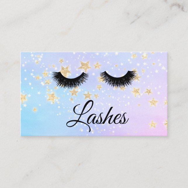 Carte De Visite *~* Fille BLUE Lashes Parties scintillant d'extens (Devant)