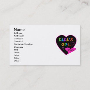 Carte De Visite Fille de Papa Tee - shirts, Casquettes, Mugs, Bout