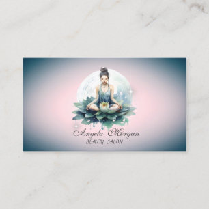 Carte De Visite Fille de yoga fleur de lotus professionnelle