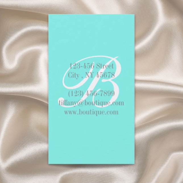Carte De Visite Fille élégante minimaliste beauté turquoise (Girly elegant minimalist fashion beauty turquoise business card)