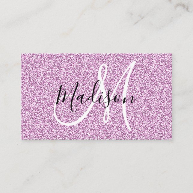 Carte De Visite Fille et Glam Lilac Parties scintillant violet Éti (Devant)