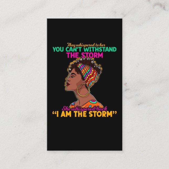 Carte De Visite Fille fière du patrimoine afro-américain noir (Devant)